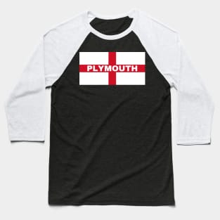 Plymouth City in English Flag Baseball T-Shirt